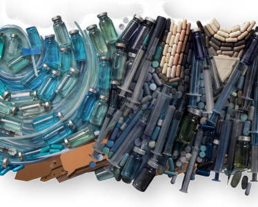 Image composed of HAE treatment items, text bubbles, and sticky notes.