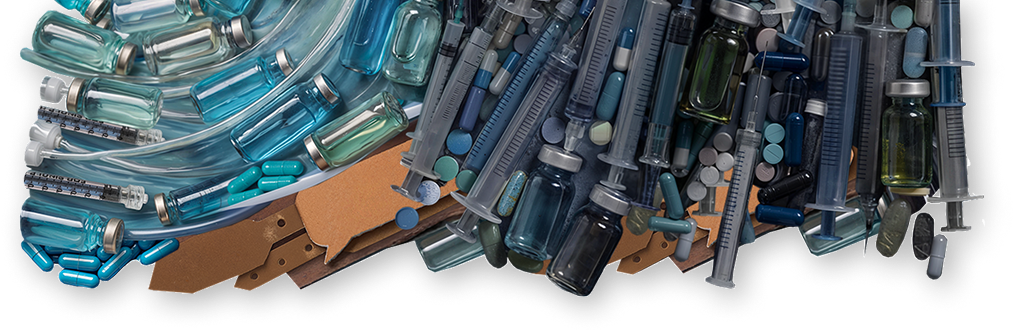 Image composed of HAE treatment items, text bubbles, and sticky notes.